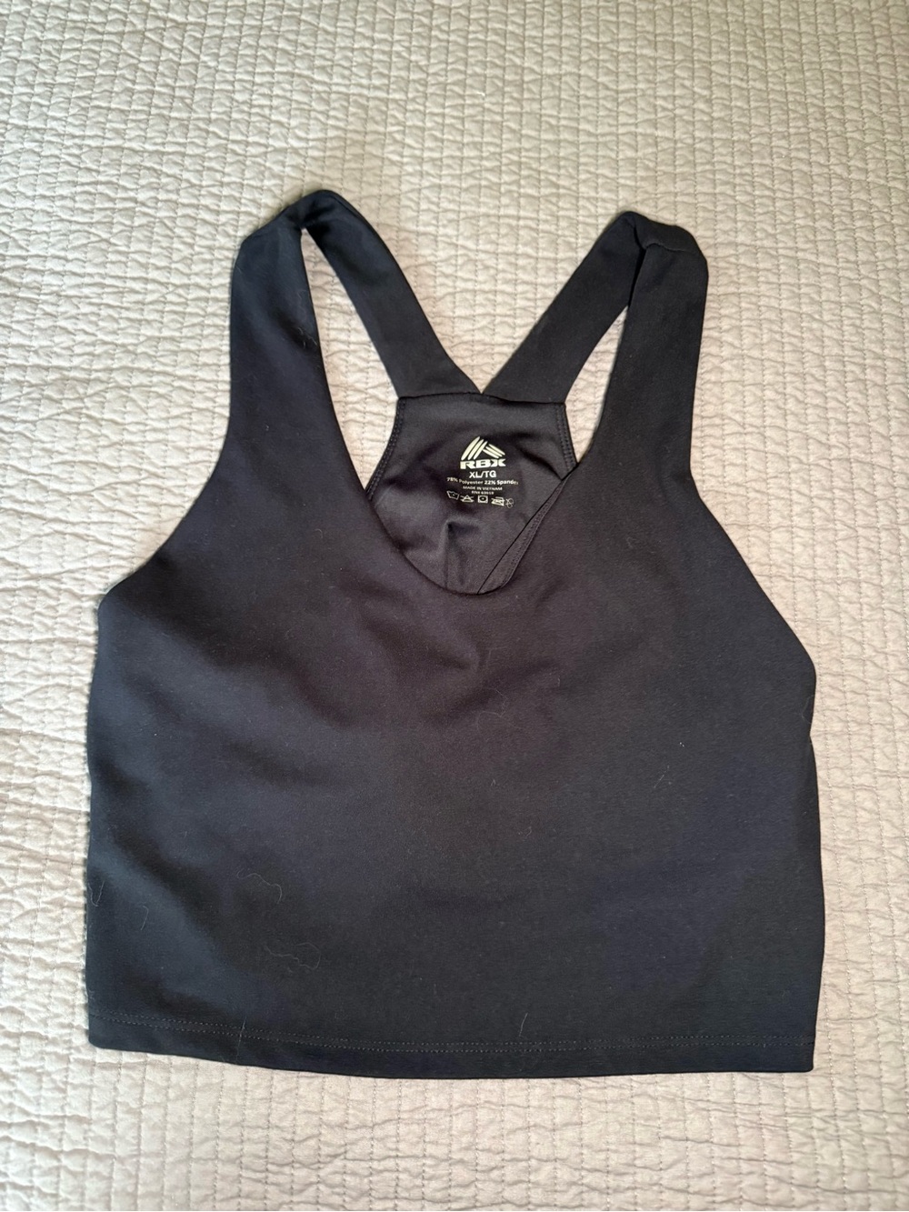 RBX Black Performance Racerback Sports Bra